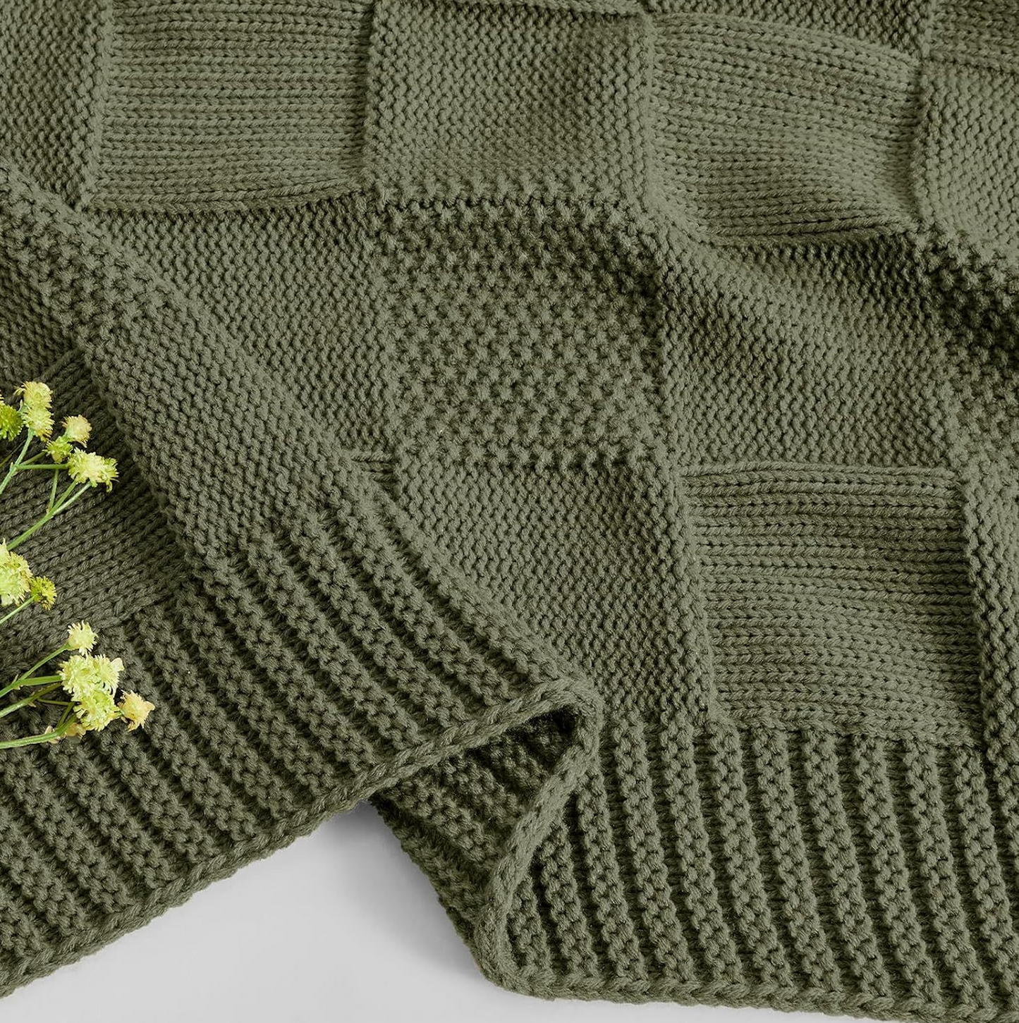 Geometric Patchwork Knit Throw – 7 Colours