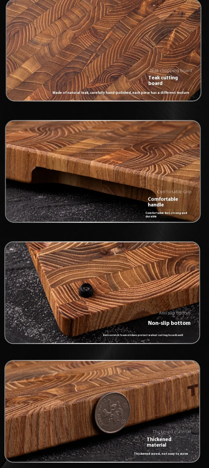 Teak Wood Cutting Board – End Grain, 2 Sizes