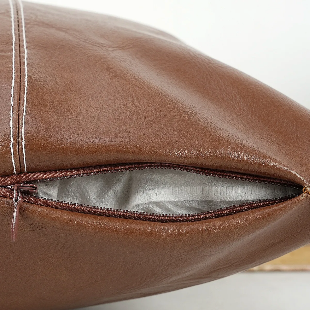 PU Leather Cushion Cover – Black or Brown, 3 Sizes