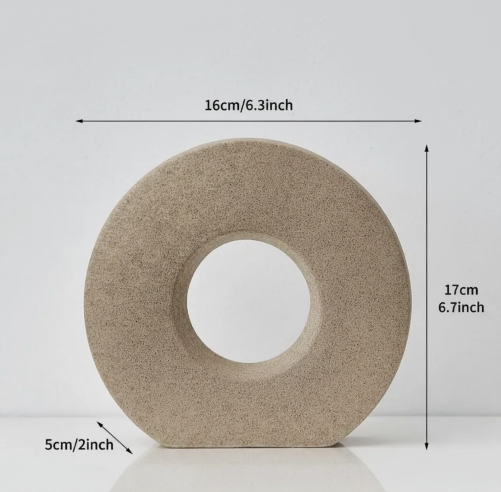 Ceramic Ring Vase – Modern Minimalist, 3 Colours