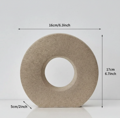 Ceramic Ring Vase – Modern Minimalist, 3 Colours